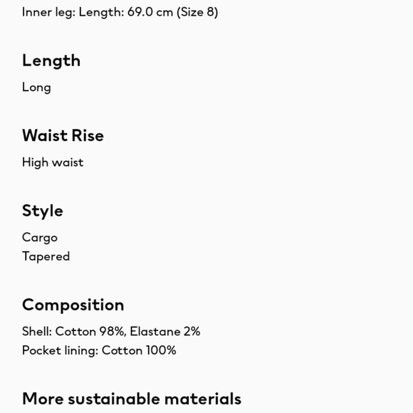 ⛔SOLD⛔🆕️ NWT H&M Cargo Pants in 'Dark Khaki Green' - Picture 10 of 14